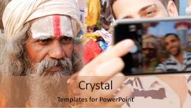  Presentation with diversity - Slides enhanced with sadhu holy man in india background and a coral colored foreground