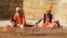  Presentation with old india - Presentation theme enhanced with sadhu-people-in-old-town background and a coral colored foreground