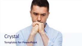  Presentation with sadness and sorrow emotion - Presentation theme featuring sadness problem sorrow and people background and a  colored foreground