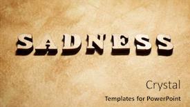  Presentation with sadness - PPT theme with sadness-word-on-a-brown background and a lemonade colored foreground