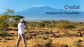  Presentation with tourist - Audience pleasing PPT theme consisting of safari - tour to the kenya backdrop and a light blue colored foreground