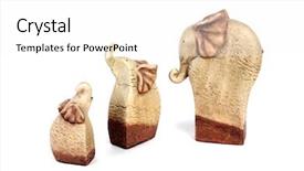  Presentation with elephants - Amazing theme having safari cartoon - ceramic elephants family backdrop and a white colored foreground