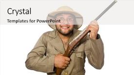  Presentation with safari - Theme having safari hunter isolated on white background and a white colored foreground