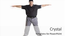  Presentation with professional - Amazing PPT theme having safe call professional baseball umpire backdrop and a white colored foreground