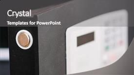  Presentation with safe - Amazing slide set having safe close up backdrop and a gray colored foreground