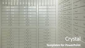  Presentation with deposit - PPT theme consisting of safe deposit boxes background and a gray colored foreground