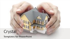  Presentation with safe - PPT layouts with safe home background and a light gray colored foreground