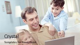  Presentation with father - Cool new presentation theme with safe internet - father spending time with his backdrop and a coral colored foreground