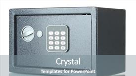  Presentation with safe - Amazing slides having safe isolated on white backdrop and a gray colored foreground