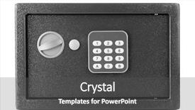  Presentation with safe - Theme enhanced with safe isolated on white background and a dark gray colored foreground