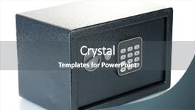  Presentation with safe - Amazing PPT theme having safe isolated on white backdrop and a dark gray colored foreground