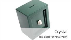  Presentation with bank - Cool new presentation theme with safe lock dial - photo of kids coin bank backdrop and a white colored foreground