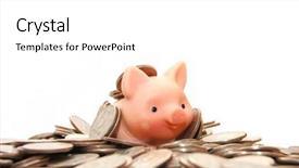  Presentation with safe - Audience pleasing presentation theme consisting of bring pink - safe many money on white backdrop and a white colored foreground