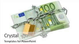  Presentation with padlock - Amazing slides having safe money - euro bank notes backdrop and a  colored foreground