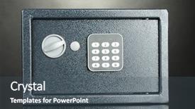  Presentation with safe - Presentation with safe on black background background and a dark gray colored foreground