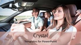  Presentation with mom driving - Slides consisting of safe people - happy mom driving a family background and a coral colored foreground