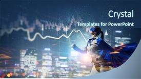  Presentation with power media - Slide set consisting of safe power - strong and powerful as super background and a ocean colored foreground