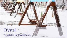  Presentation with playground - Audience pleasing slide deck consisting of safe school outside - empty children playground in winter backdrop and a sky blue colored foreground