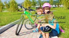  Presentation with stand up comedy 3d rendering - Colorful PPT layouts enhanced with safe school outside - siblings sitting on grass their backdrop and a yellow colored foreground