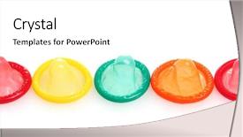  Presentation with condoms - PPT theme with safe sex - colorful condoms isolated on white background and a white colored foreground