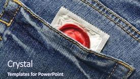  Presentation with condom sex - PPT layouts having safe sex - condom in the blue jeans background and a tawny brown colored foreground