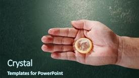  Presentation with condom sex - PPT layouts consisting of safe sex - man hand holding a condom background and a wine colored foreground