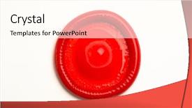  Presentation with condom sex - Beautiful slide deck featuring safe sex - red condom on white background backdrop and a cream colored foreground