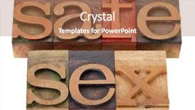  Presentation with sex - Slides consisting of safe sex slogan in vintage background and a coral colored foreground