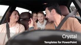  Presentation with car - Amazing presentation having safe travel - happy family travelling by car backdrop and a  colored foreground