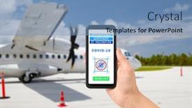  Presentation with health technology - Beautiful slides featuring safe-travel-technology-and-health backdrop and a teal colored foreground