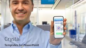  Presentation with aged care - Amazing PPT theme having safe-travel-technology-and-health backdrop and a light blue colored foreground