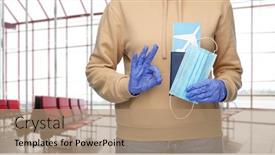  Presentation with airport lounge - Cool new slide deck with safe-travel-tourism-and-health backdrop and a coral colored foreground