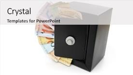  Presentation with no money - Presentation having safe with reais brazilian money background and a  colored foreground