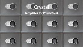  Presentation with accounting financial bank banking account - PPT layouts featuring safe with the digital lock background and a gray colored foreground