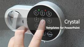  Presentation with combination lock - Amazing presentation theme having safe with the digital lock backdrop and a dark gray colored foreground