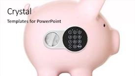  Presentation with digital banking - Colorful slide deck enhanced with safe with the digital lock backdrop and a pink colored foreground