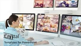  Presentation with cameras - Theme enhanced with safeguard monitoring home security camera background and a light blue colored foreground