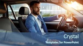  Presentation with safety driving - Beautiful presentation theme featuring safety - attractive elegant man in business backdrop and a ocean colored foreground