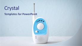  Presentation with baby color - Audience pleasing PPT layouts consisting of safety - baby monitor on table backdrop and a sky blue colored foreground