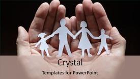  Presentation with chain - PPT theme consisting of safety - cutout paper chain family background and a coral colored foreground