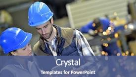  Presentation with steel factory - PPT layouts enhanced with safety - engineers in steel factory working background and a ocean colored foreground