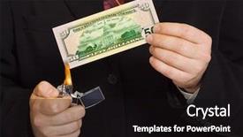  Presentation with fire safety - Beautiful presentation featuring new fire safety - hands and burnning money backdrop and a black colored foreground