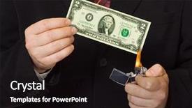  Presentation with fire safety - PPT layouts having new fire safety - hands and burnning money background and a black colored foreground