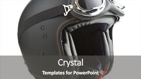  Presentation with motorcycle safety - Audience pleasing theme consisting of safety - open face motorcycle helmet backdrop and a dark gray colored foreground