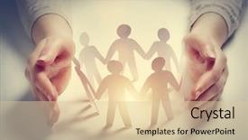  Presentation with safety - Beautiful presentation featuring safety - paper people surrounded by hands backdrop and a lemonade colored foreground