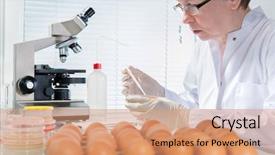  Presentation with quality control - Slides with safety - quality control expert inspecting background and a coral colored foreground