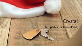  Presentation with blank album frames old - Audience pleasing slides consisting of christmas safety - santa's key with blank label backdrop and a coral colored foreground