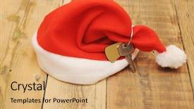  Presentation with treasure map old blank - Cool new presentation theme with christmas safety - santa's key with blank label backdrop and a coral colored foreground