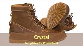  Presentation with winter - Theme with fall safety - stylish men's winter boots modern background and a tawny brown colored foreground