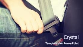  Presentation with car seat - Slide set having safety - transportation and vehicle concept background and a navy blue colored foreground